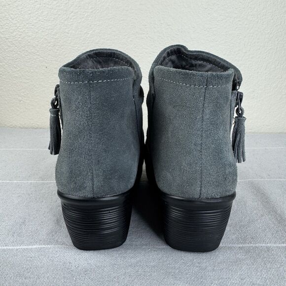 Skechers Parallel Triple Threat Suede Wedge Booties Ankle Boot Charcoal Gray 7 - Picture 4 of 15